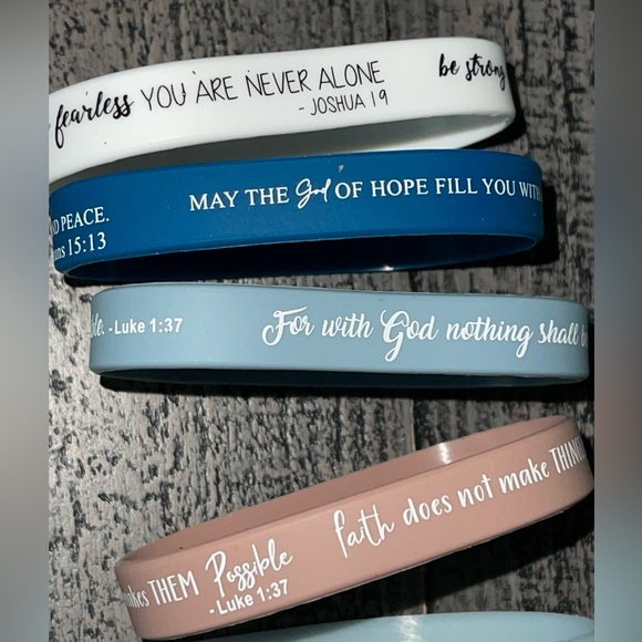 Inspirational Silicone Bracelets Set, Religious 10 New - Picture 3 of 5